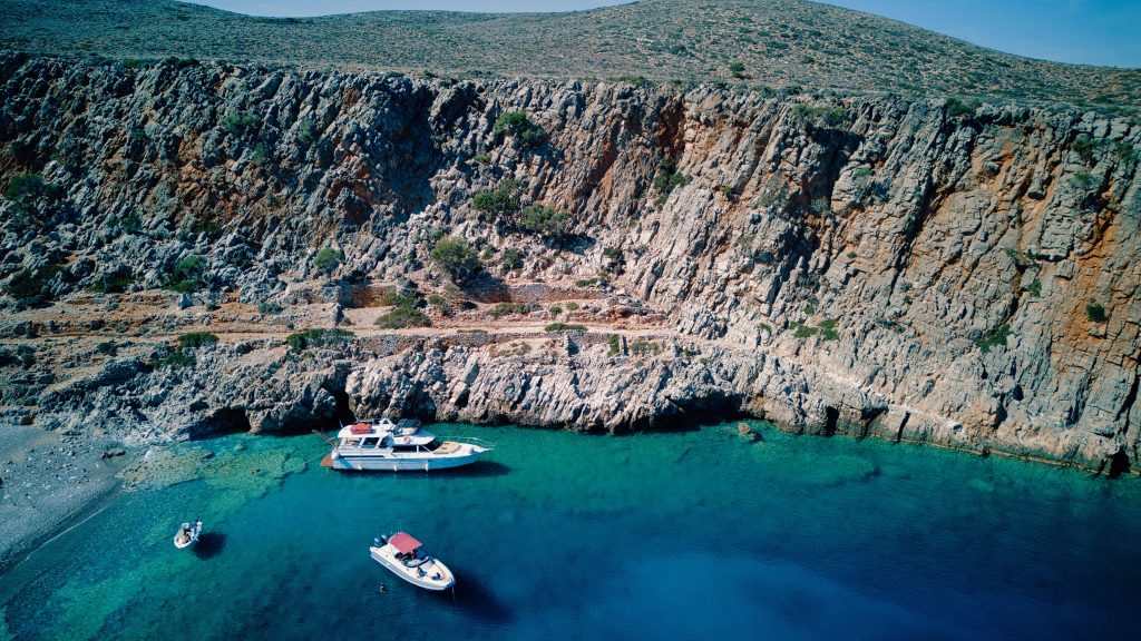 Menies beach private boat Crete